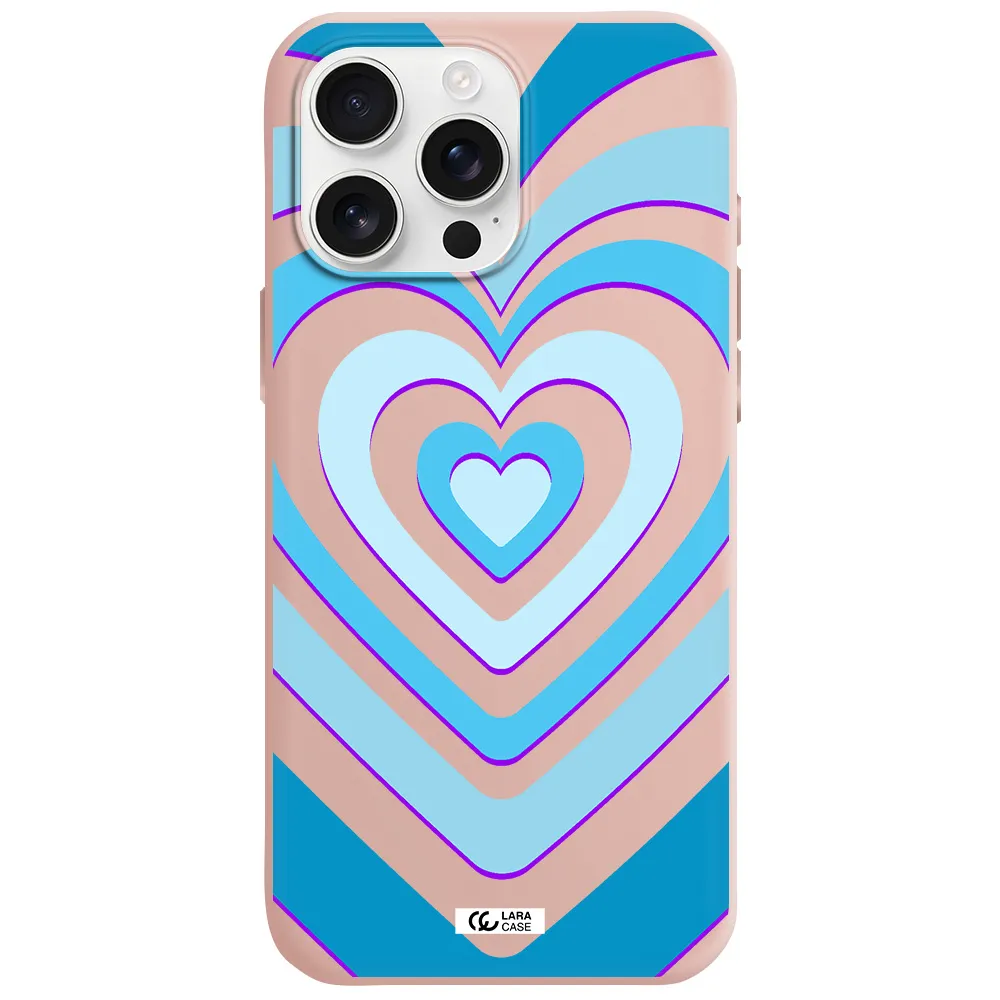 Blue Heart Apple Iphone 16 Pro Max Silicone Pastel Pink Case