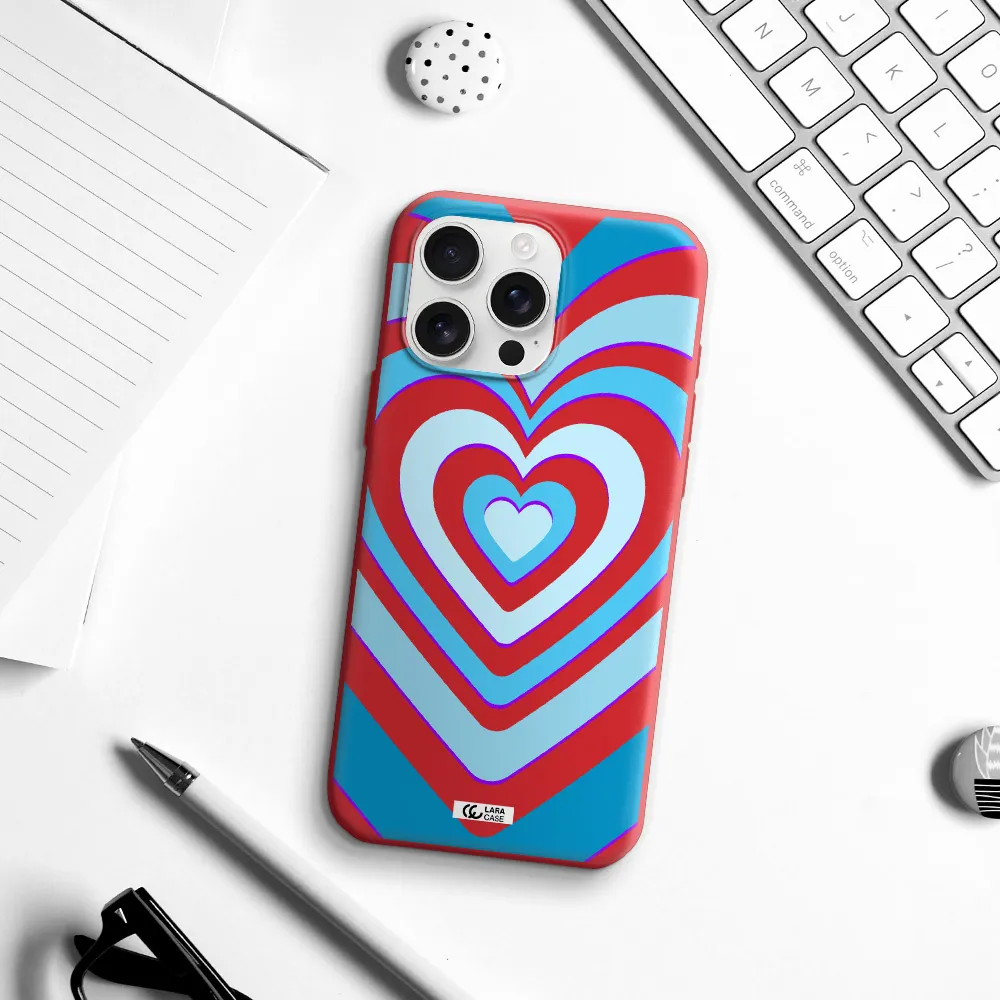 Blue Heart Apple Iphone 16 Pro Max Silicone Stone Case