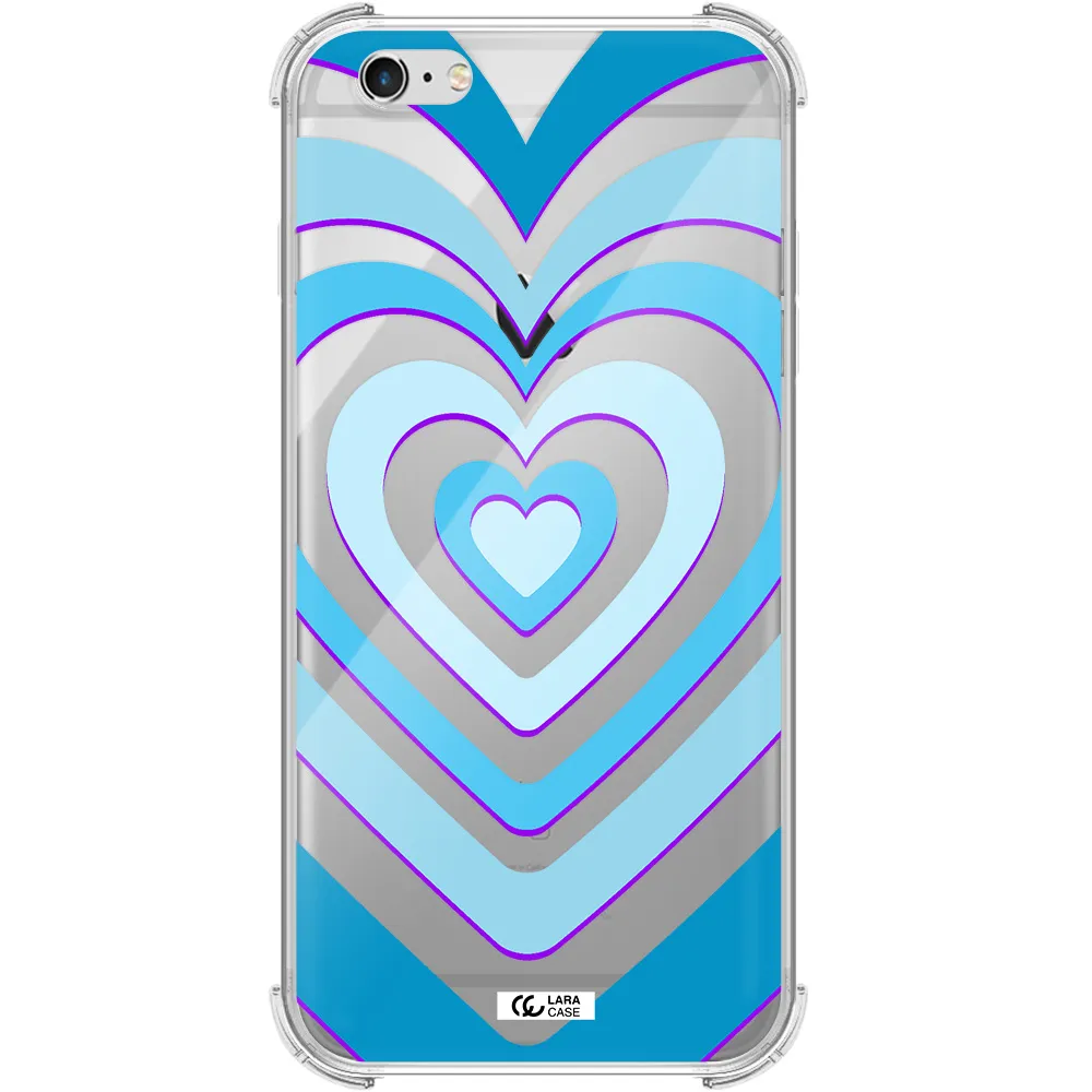 Blue Heart Apple iPhone 6 plus Clear PC Case