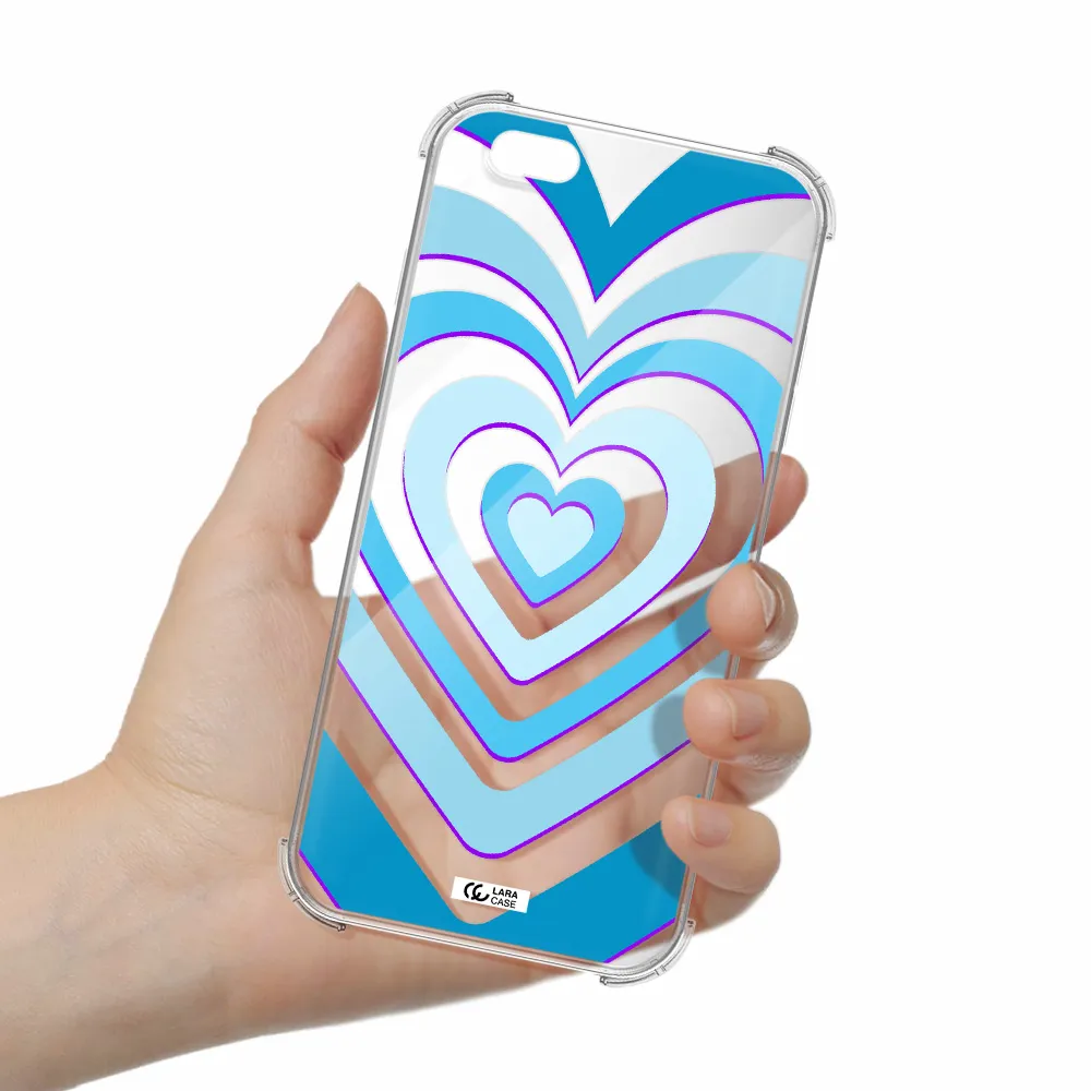 Blue Heart Apple iPhone 6 plus Clear PC Case