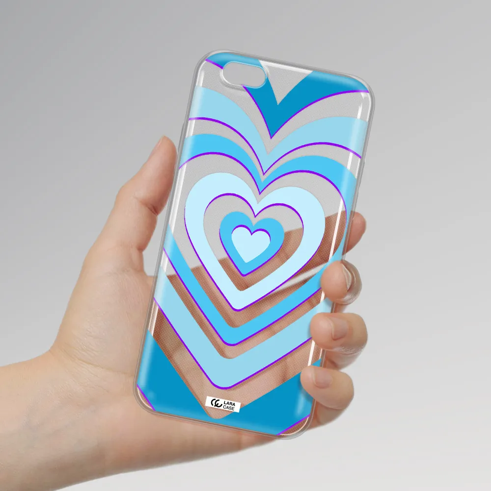 Blue Heart Apple iPhone 6 plus Clear TPU Case