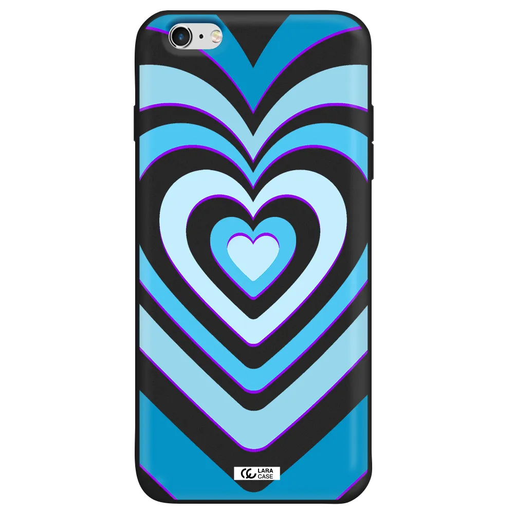 Blue Heart Apple iPhone 6 plus Silicone black Case