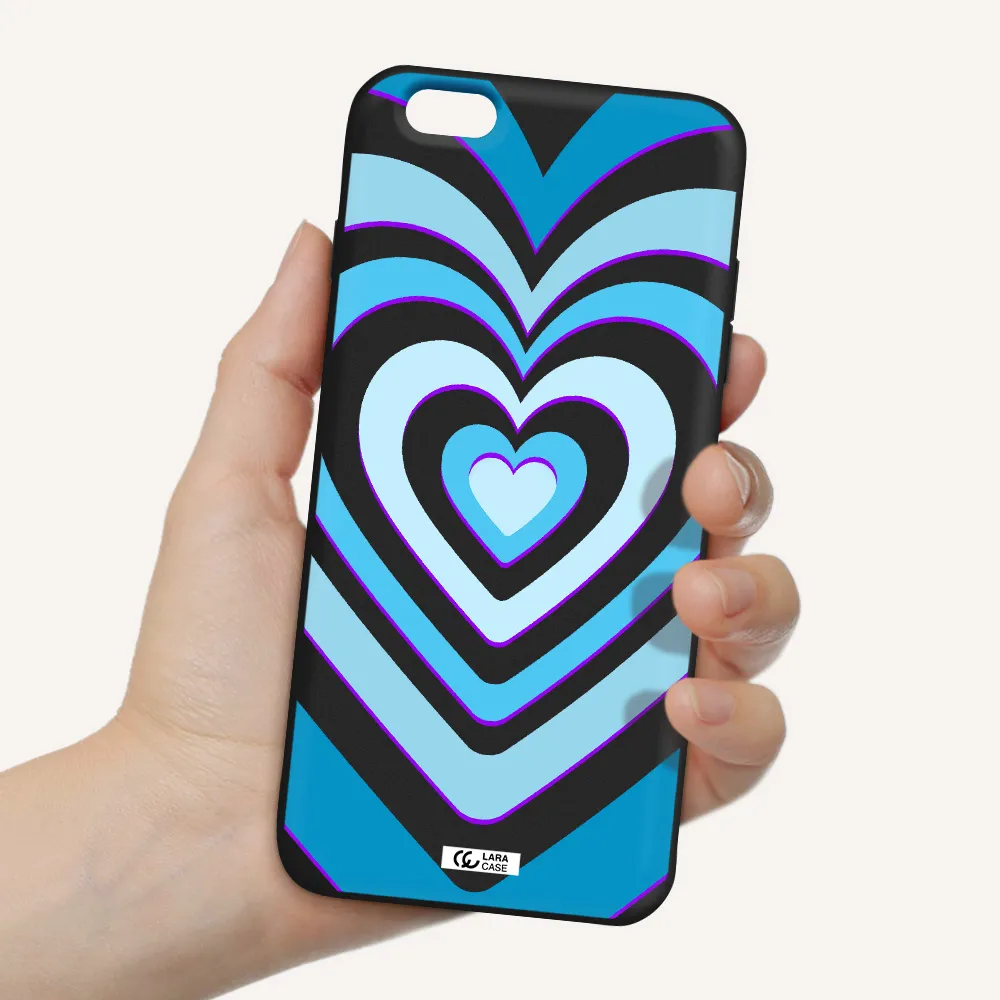 Blue Heart Apple iPhone 6 plus Silicone black Case
