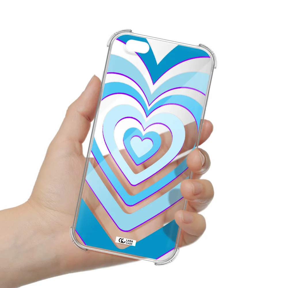 Blue Heart Apple iPhone 6 s plus Clear PC Case
