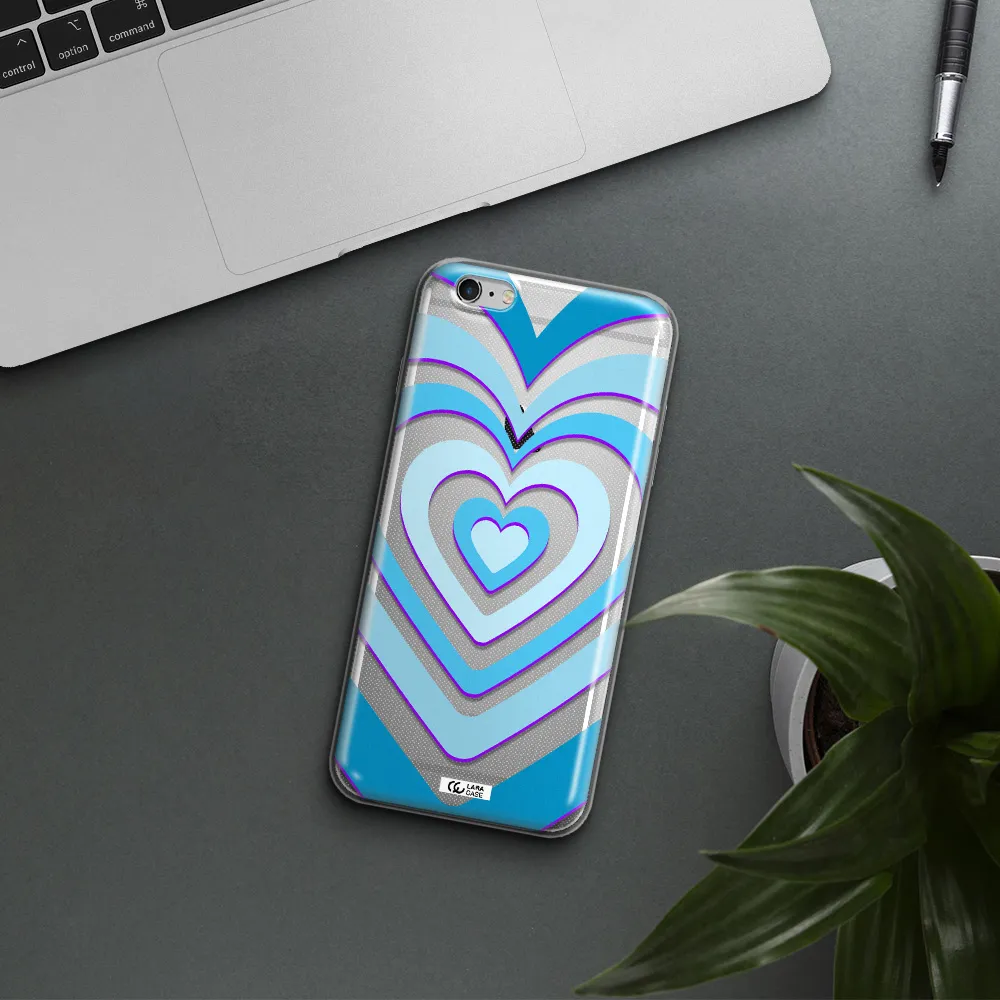 Blue Heart Apple iPhone 6 s plus Clear TPU Case