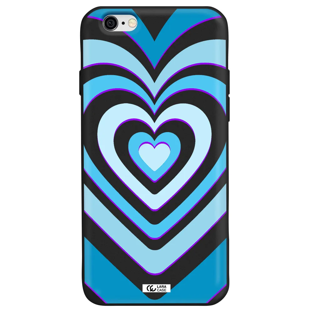 Blue Heart Apple iPhone 6 Silicone black Case