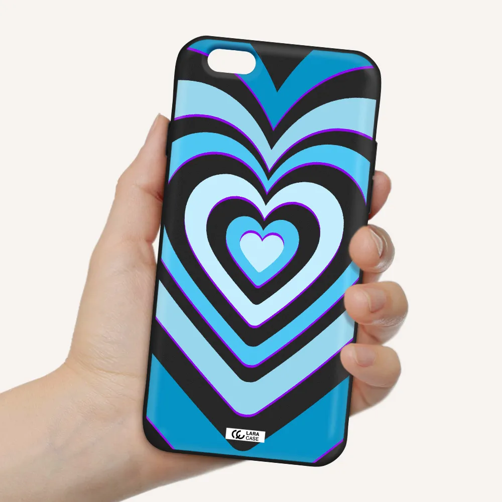 Blue Heart Apple iPhone 6 Silicone black Case