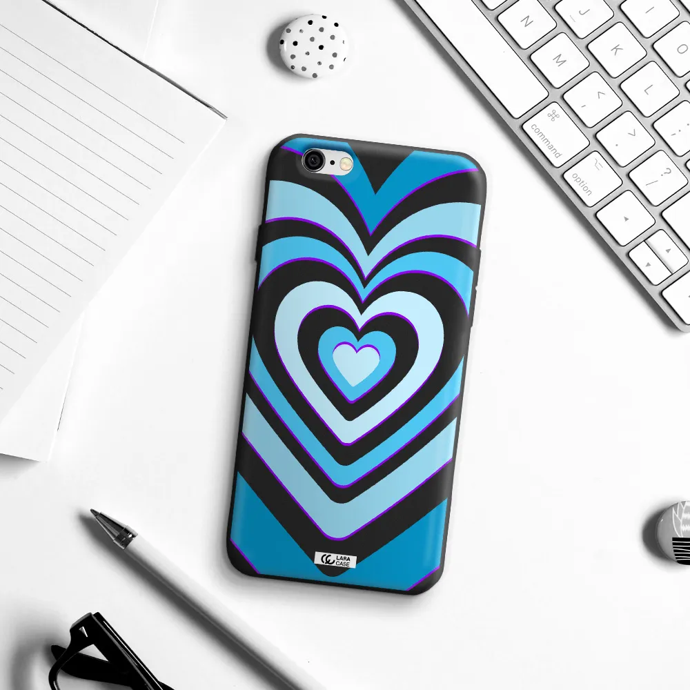 Blue Heart Apple iPhone 6 Silicone black Case