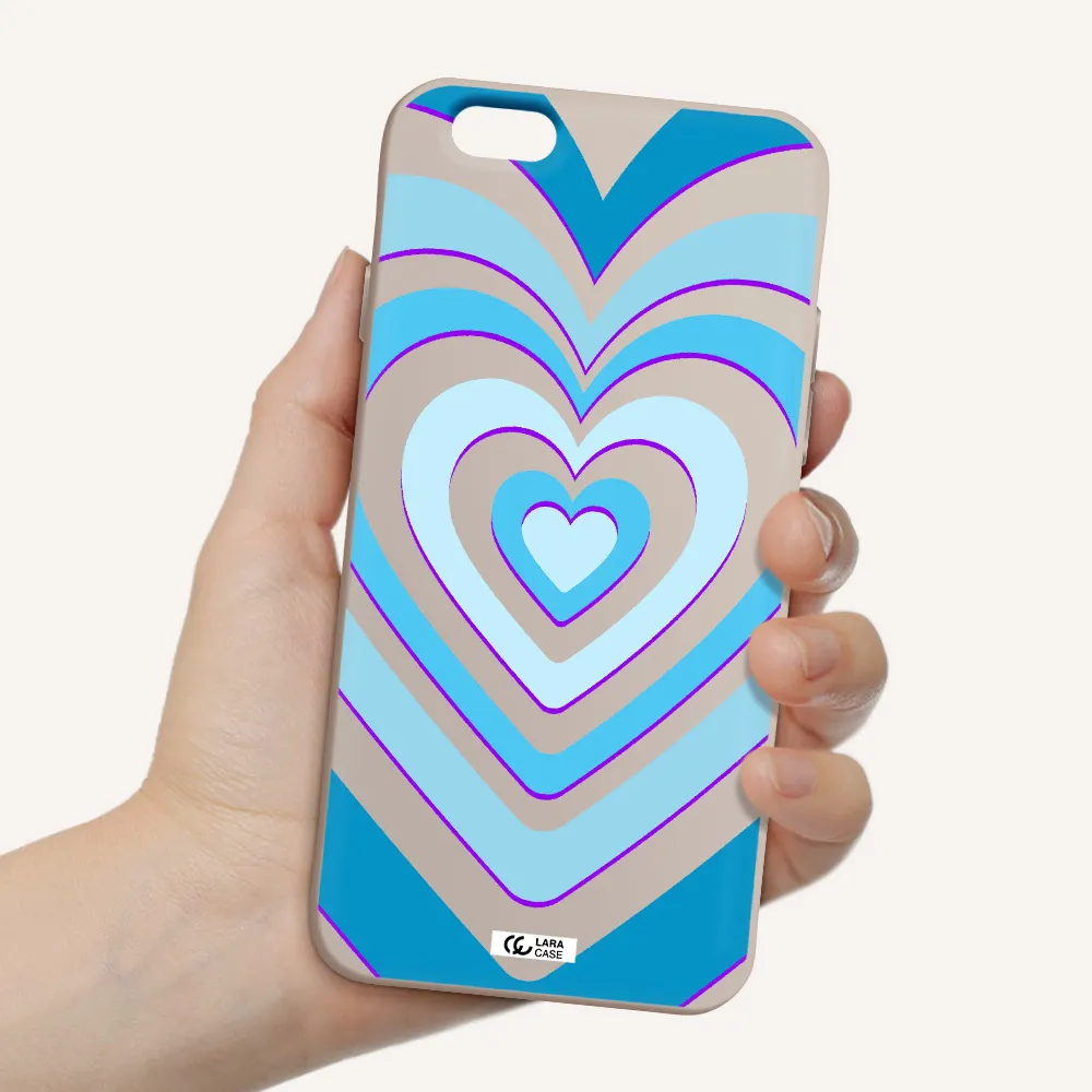Blue Heart Apple iPhone 6 Silicone Stone Case