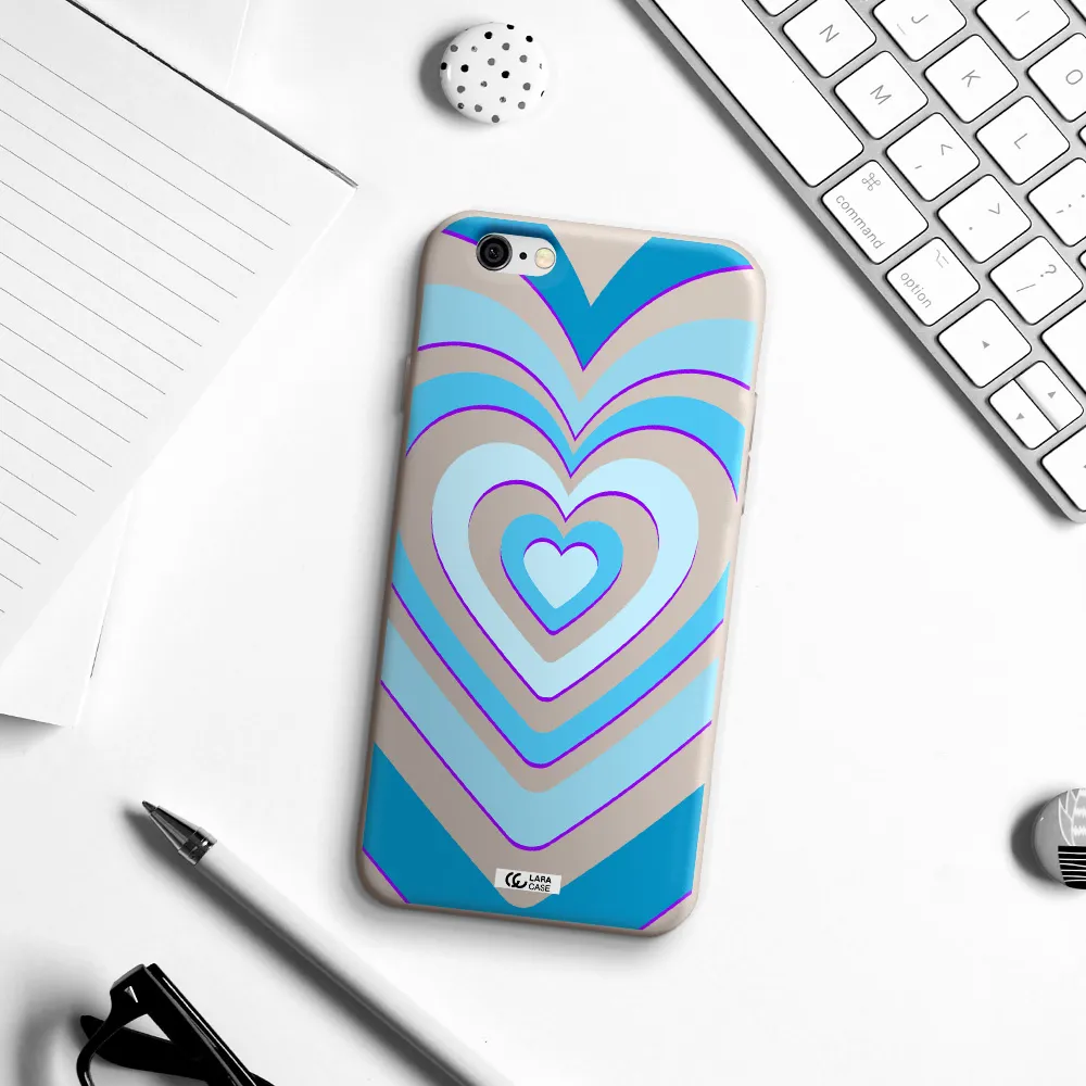 Blue Heart Apple iPhone 6 Silicone Stone Case