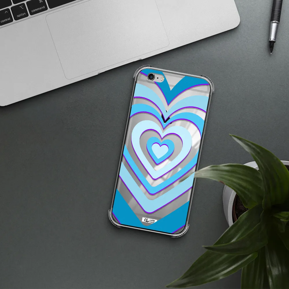 Blue Heart Apple iPhone 6S Clear PC Case