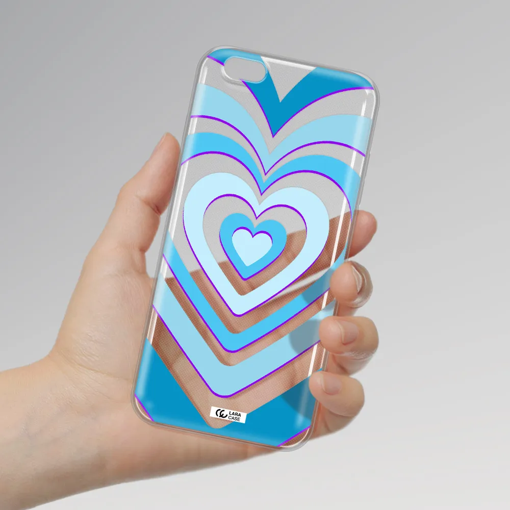 Blue Heart Apple iPhone 6S Clear TPU Case