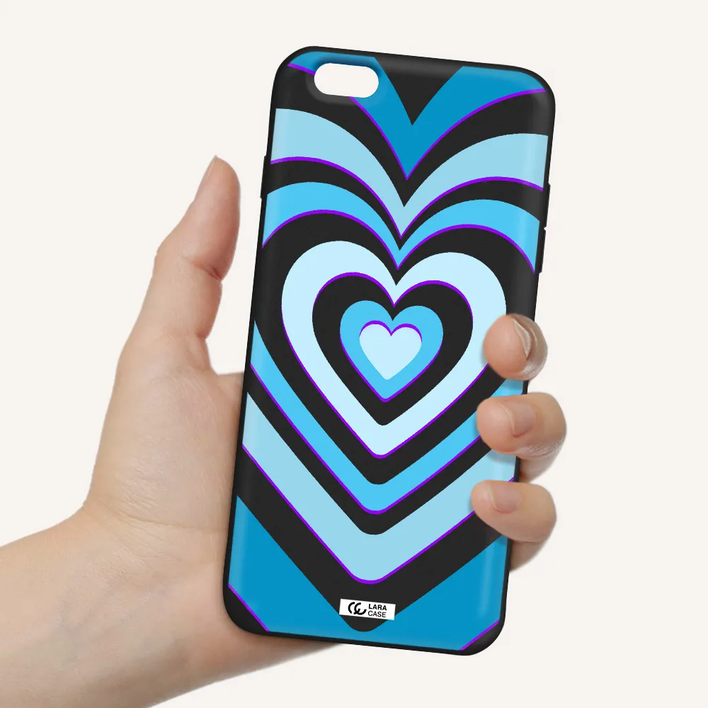 Blue Heart Apple iPhone 6S Silicone black Case
