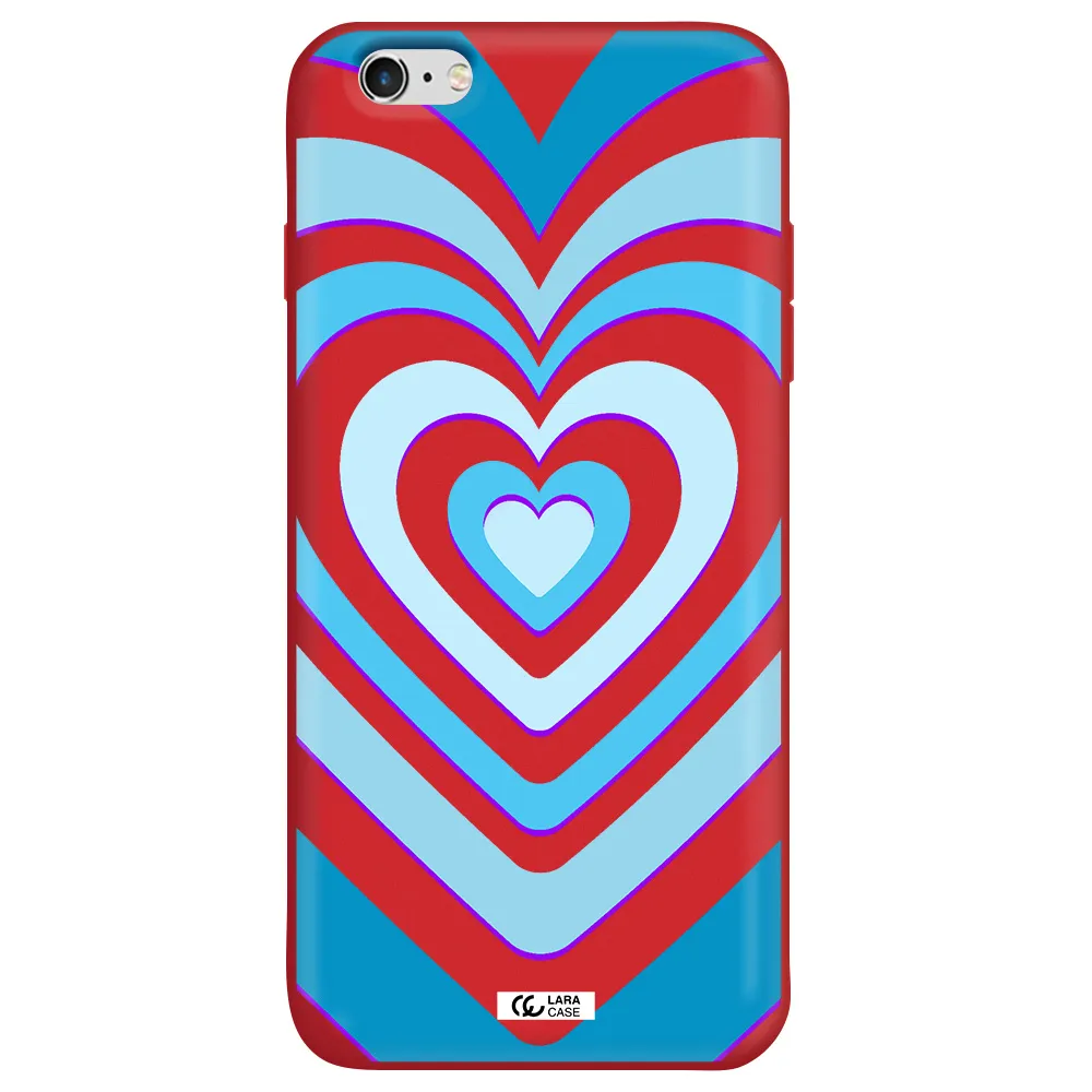 Blue Heart Apple iPhone 6S Silicone Imperial Red Case