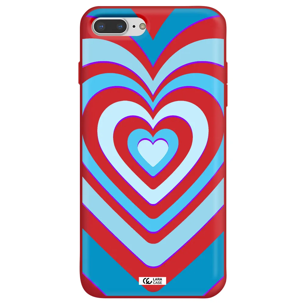 Blue Heart Apple iPhone 7 plus Silicone Imperial Red Case