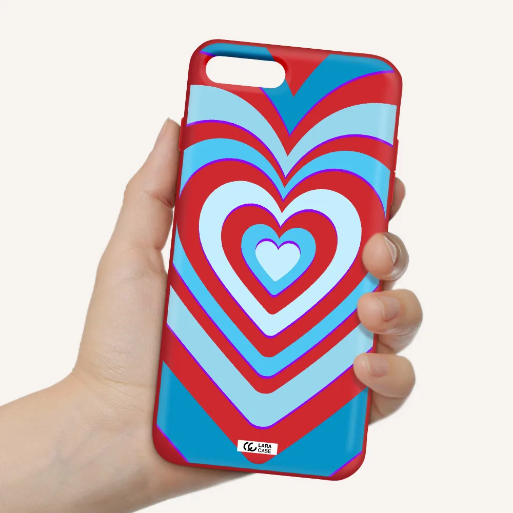 Blue Heart Apple iPhone 7 plus Silicone Imperial Red Case