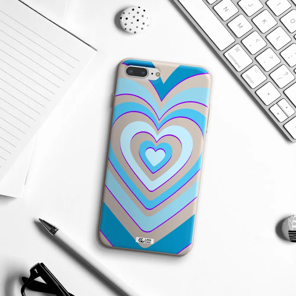 Blue Heart Apple iPhone 7 plus Silicone Stone Case