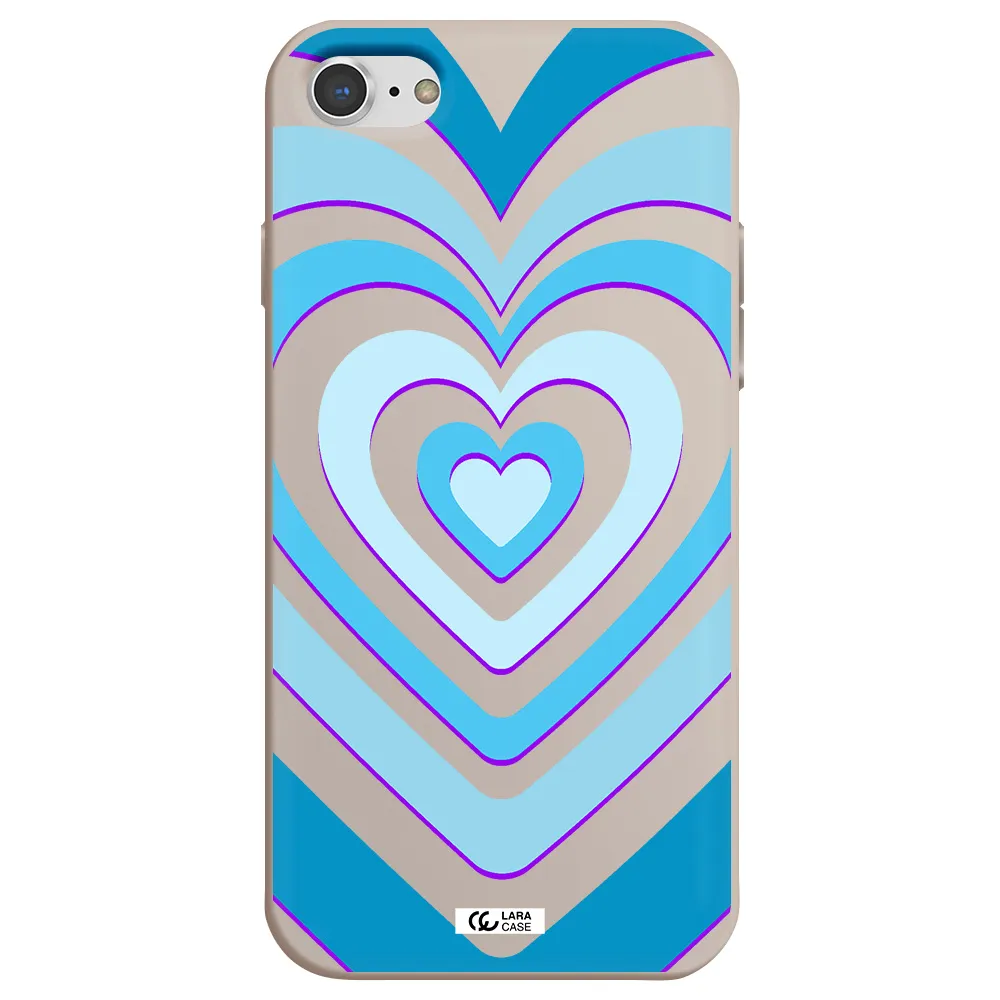 Blue Heart Apple iPhone 7 Silicone Stone Case