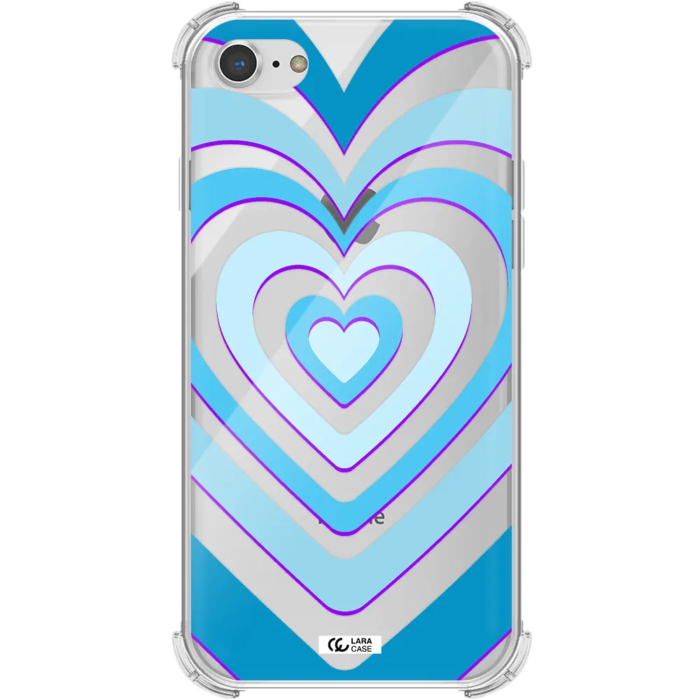 Blue Heart Apple iPhone 8 Clear PC Case