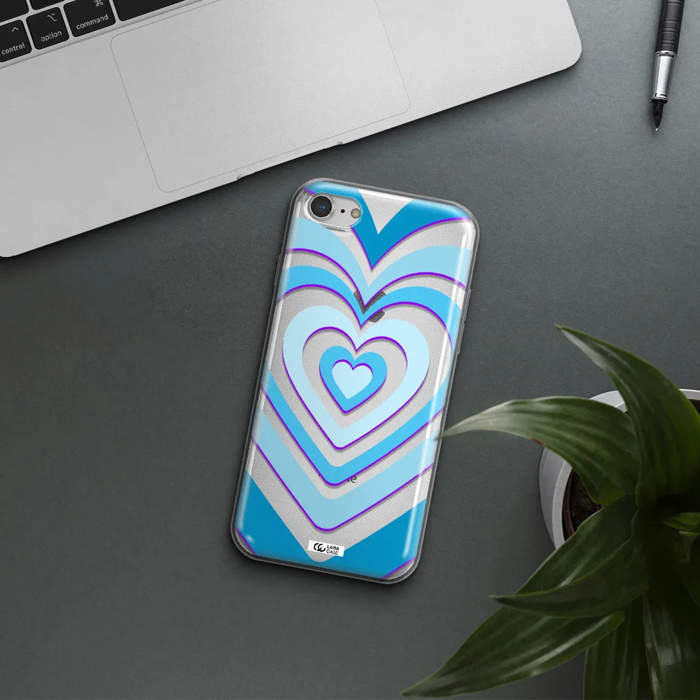 Blue Heart Apple iPhone 8 Clear TPU Case