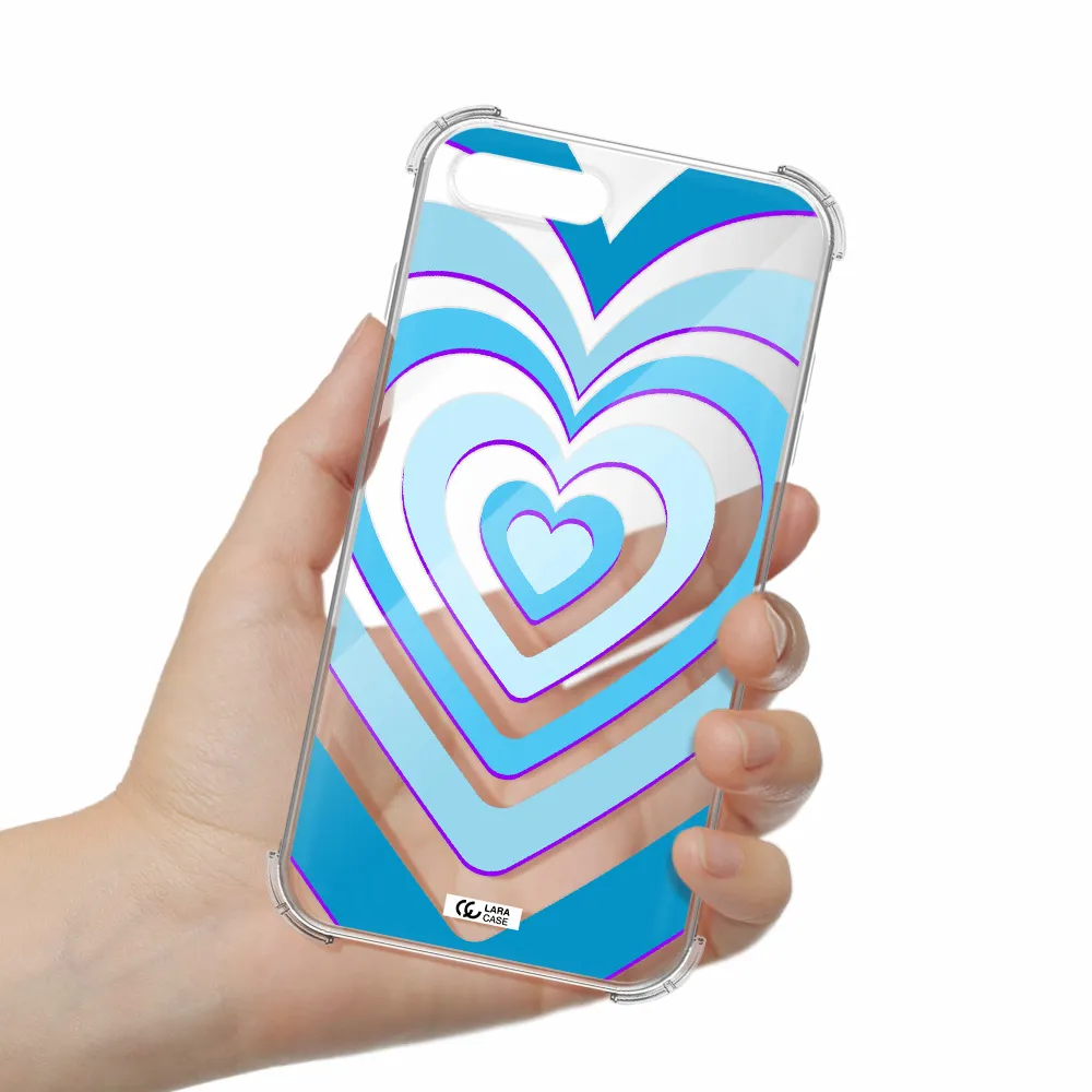 Blue Heart Apple iPhone 8 plus Clear PC Case