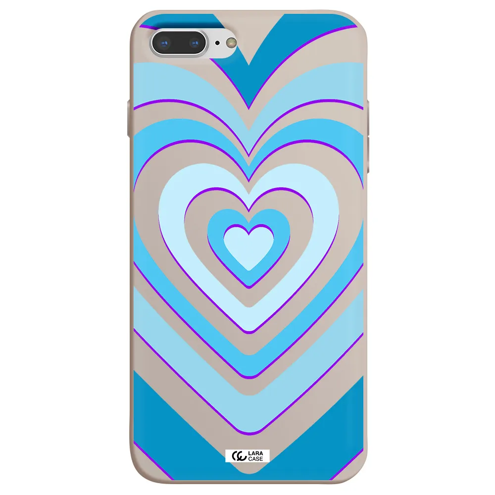Blue Heart Apple iPhone 8 plus Silicone Stone Case