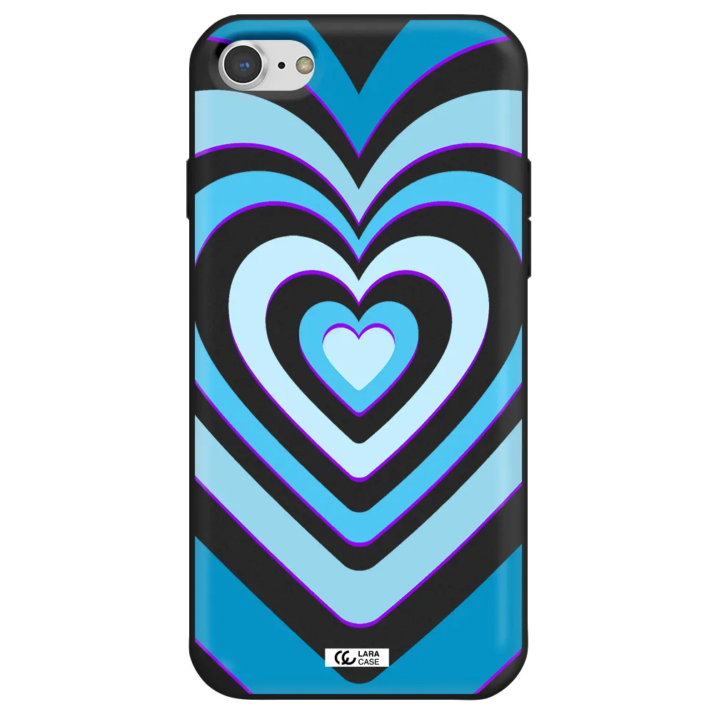 Blue Heart Apple iPhone 8 Silicone black Case