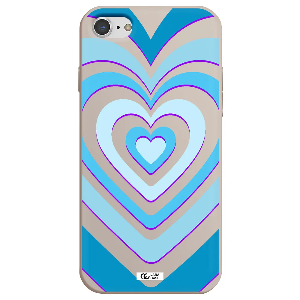 Blue Heart Apple iPhone 8 Silicone Stone Case