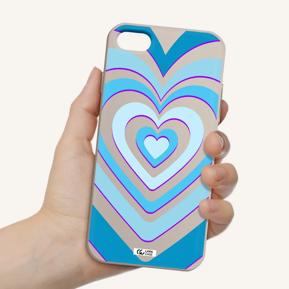 Blue Heart Apple iPhone 8 Silicone Stone Case