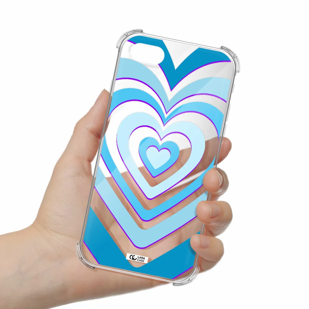 Blue Heart Apple iPhone se 2020 Clear PC Case