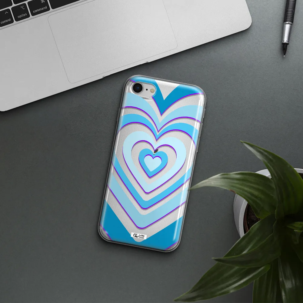 Blue Heart Apple Iphone Se 2020 Clear Tpu Case