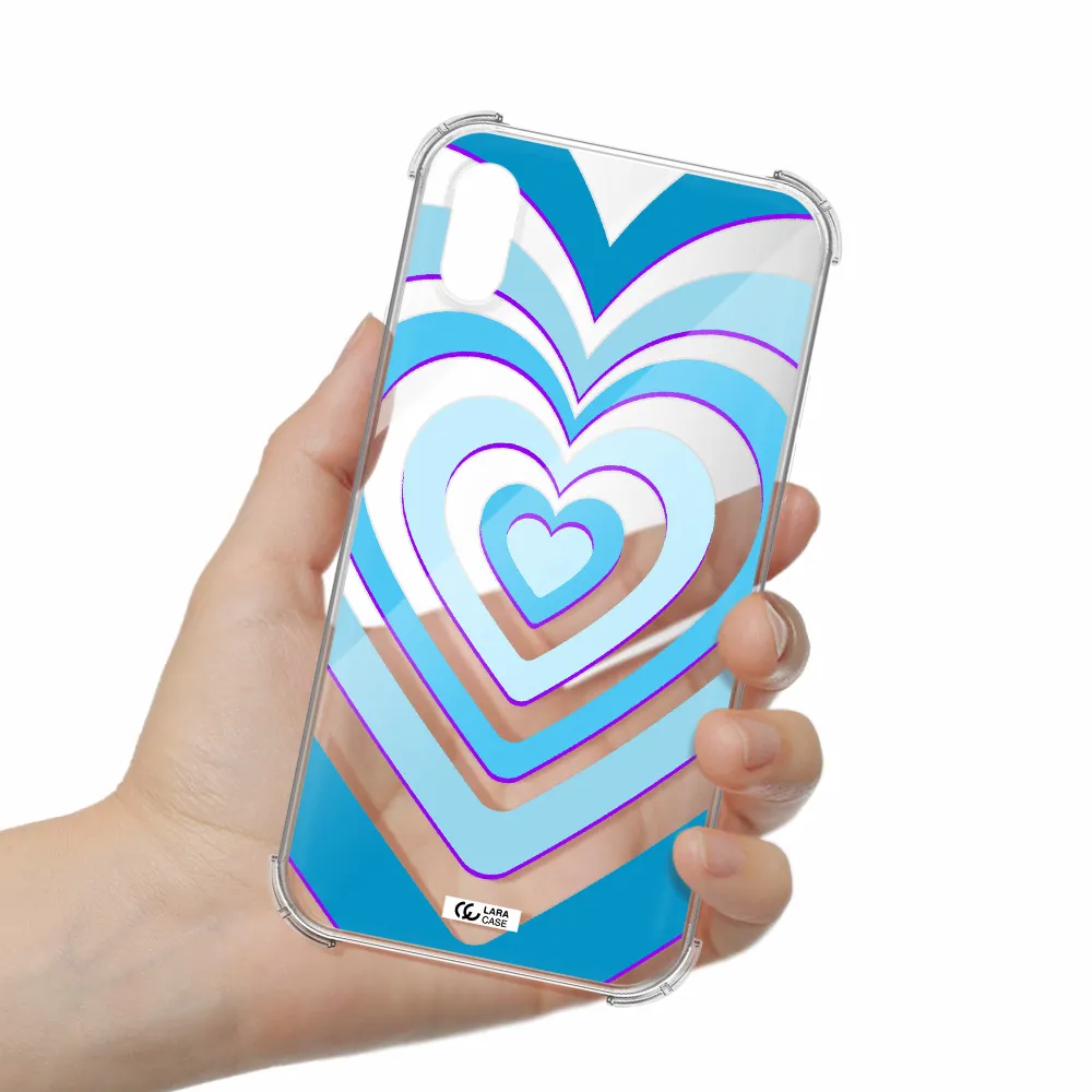 Blue Heart Apple iPhone X Clear PC Case