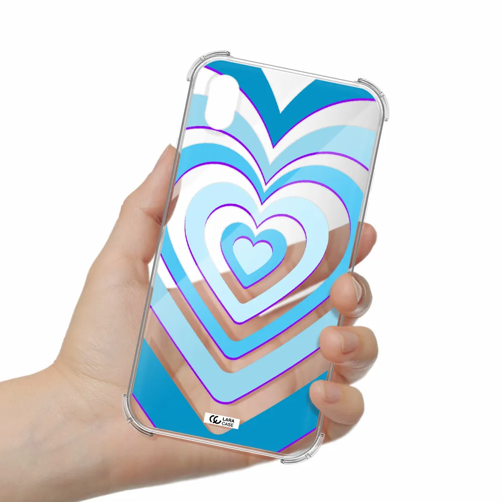 Blue Heart Apple iPhone XR Clear PC Case