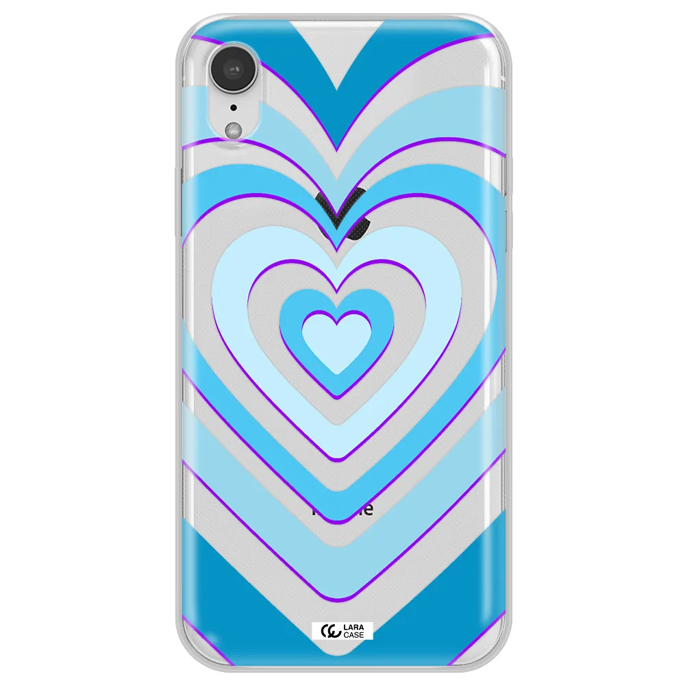 Blue Heart Apple iPhone XR Clear TPU Case