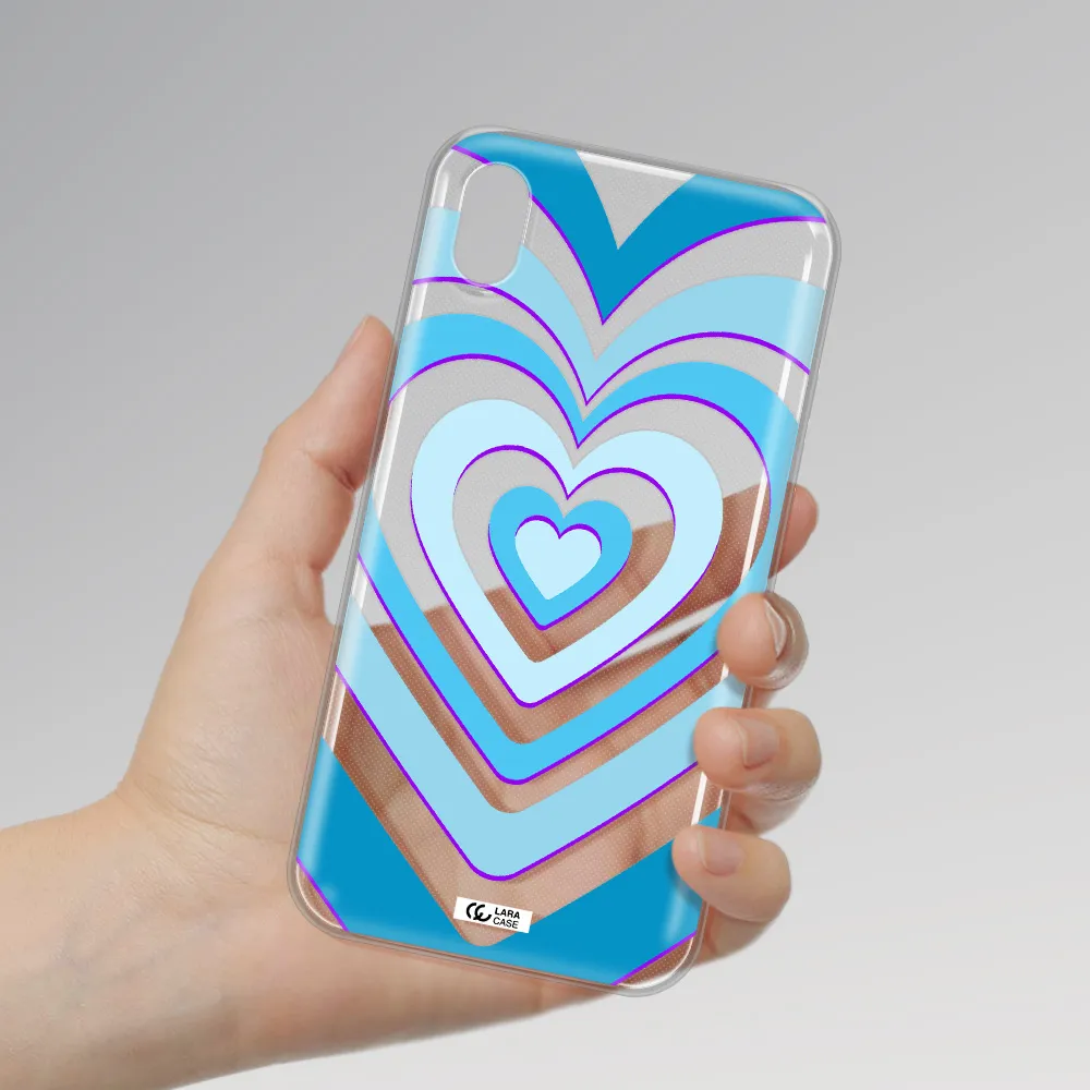Blue Heart Apple iPhone XR Clear TPU Case