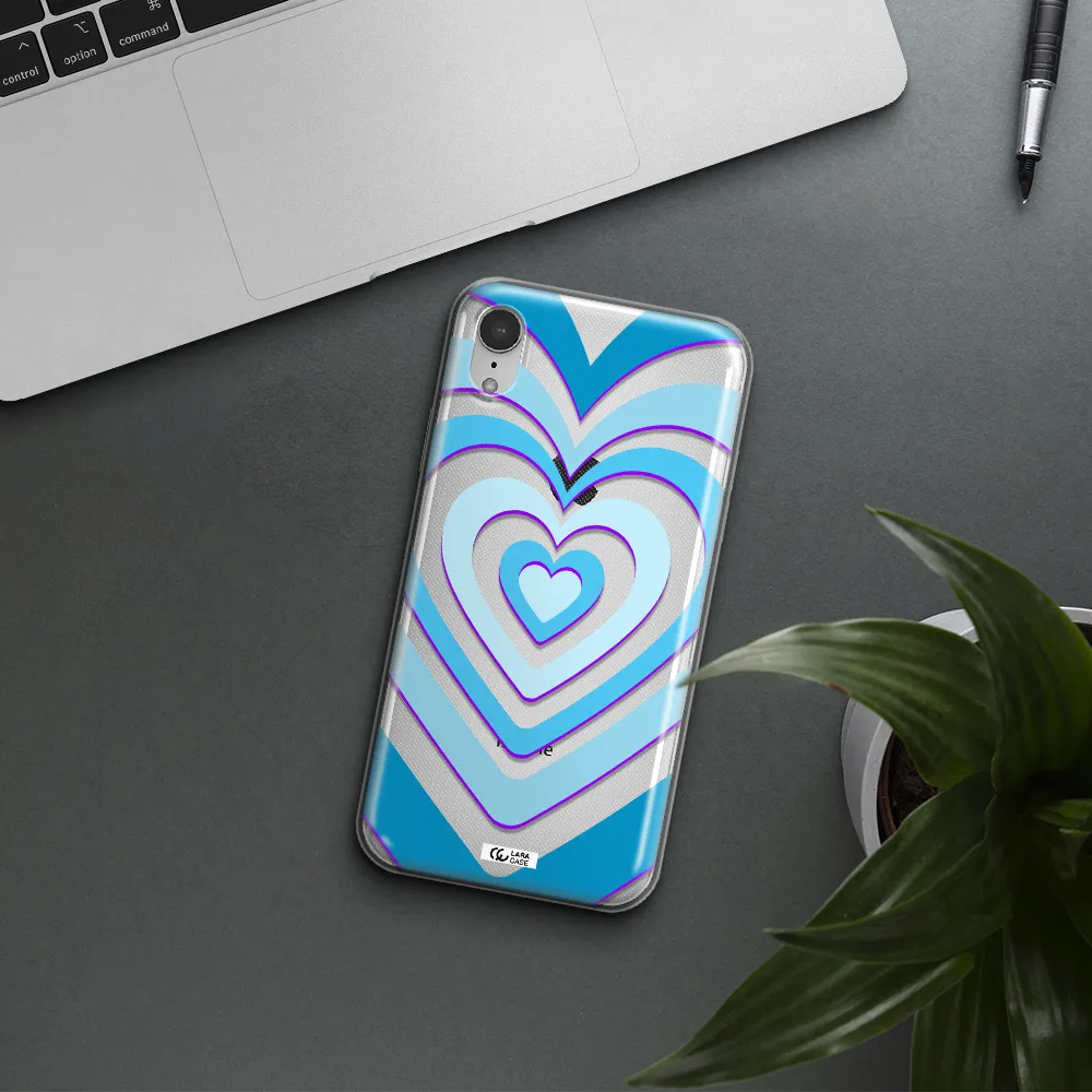 Blue Heart Apple iPhone XR Clear TPU Case