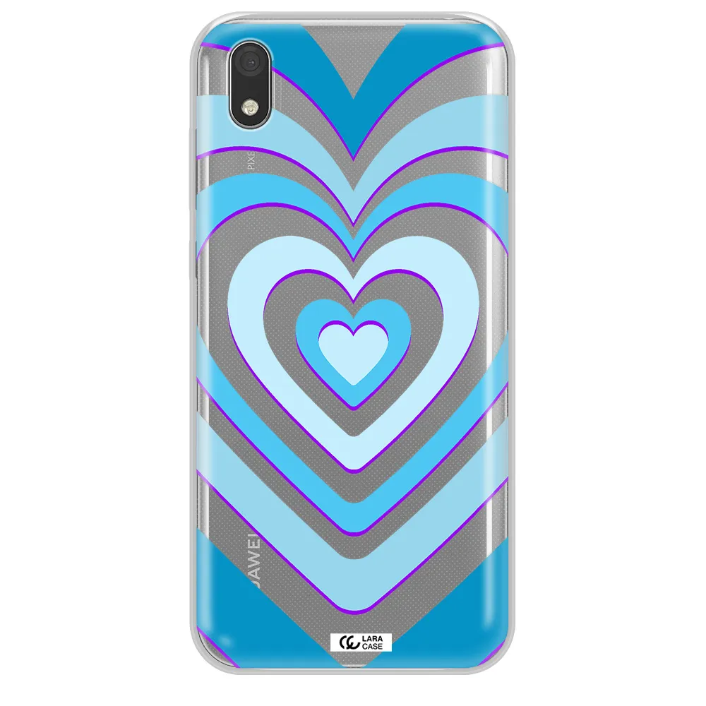 Blue Heart Huawei Honor 8S Clear TPU Case