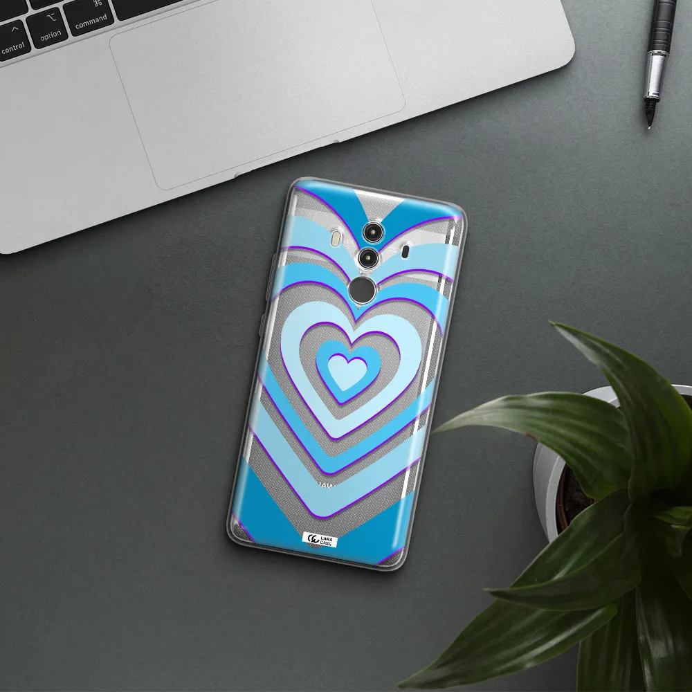 Blue Heart Huawei Mate 10 Clear TPU Case