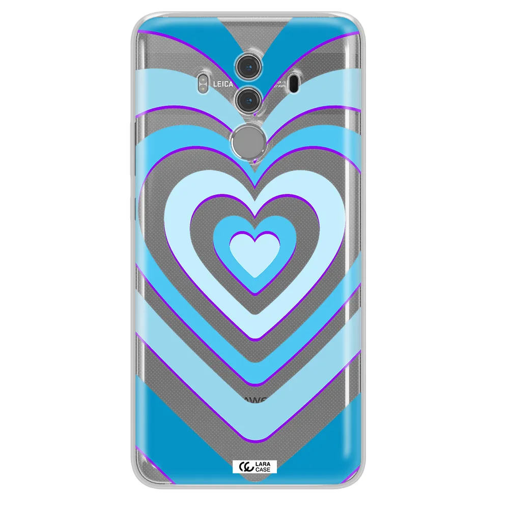 Blue Heart Huawei Mate 10 Pro Clear TPU Case