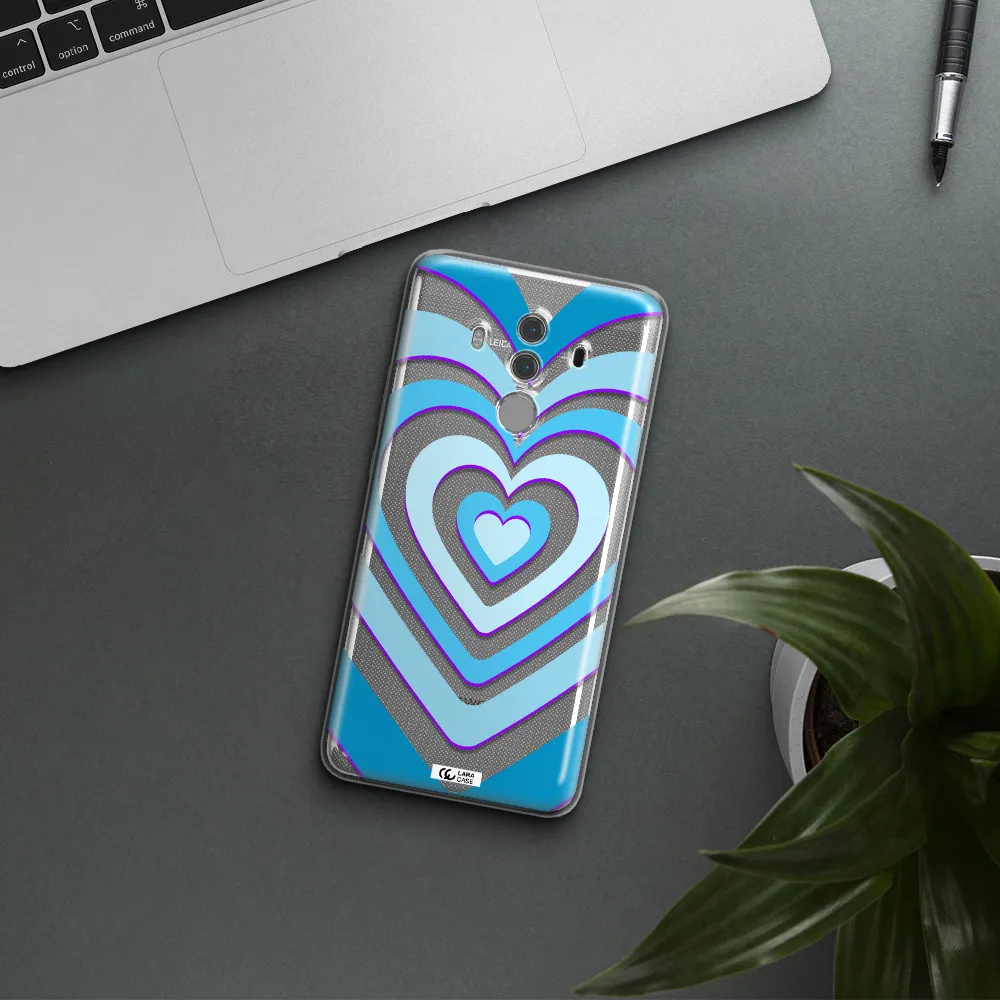 Blue Heart Huawei Mate 10 Pro Clear TPU Case