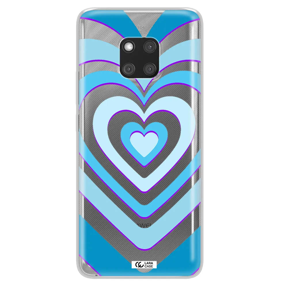 Blue Heart Huawei Mate 20 Pro Clear TPU Case