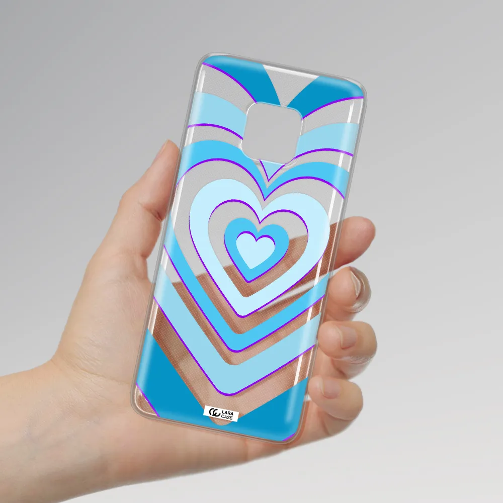 Blue Heart Huawei Mate 20 Pro Clear TPU Case