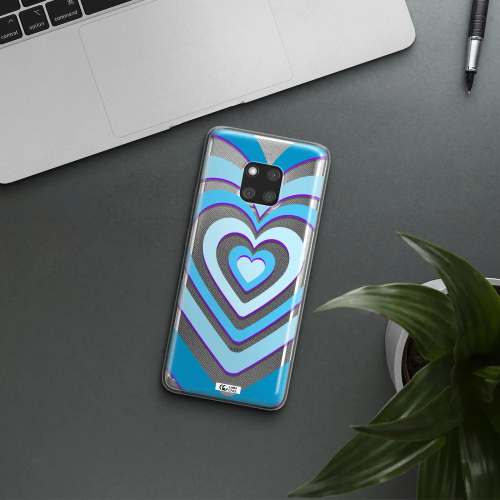 Blue Heart Huawei Mate 20 Pro Clear TPU Case