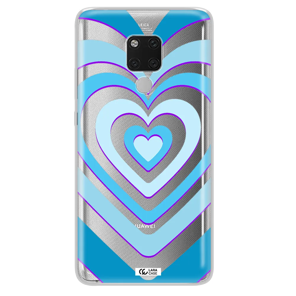 Blue Heart Huawei Mate 20X Clear TPU Case