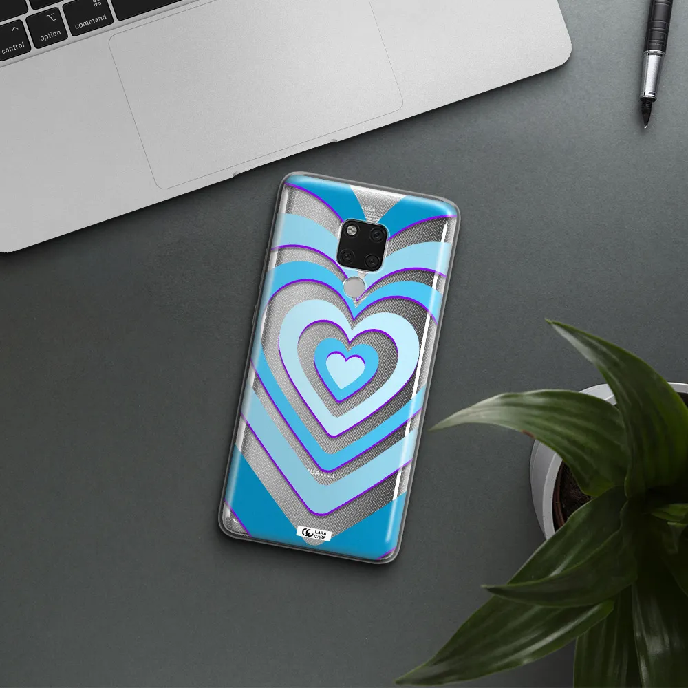 Blue Heart Huawei Mate 20X Clear TPU Case