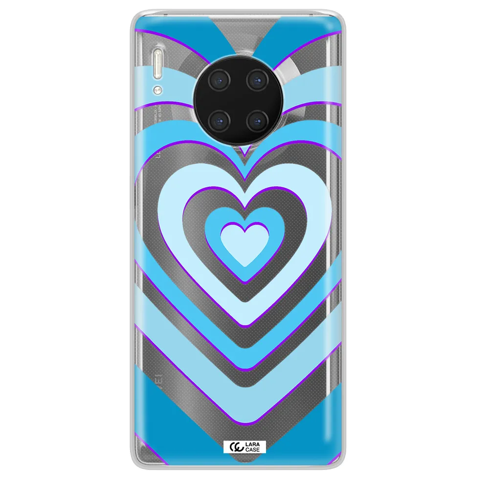 Blue Heart Huawei Mate 30 Pro Clear TPU Case