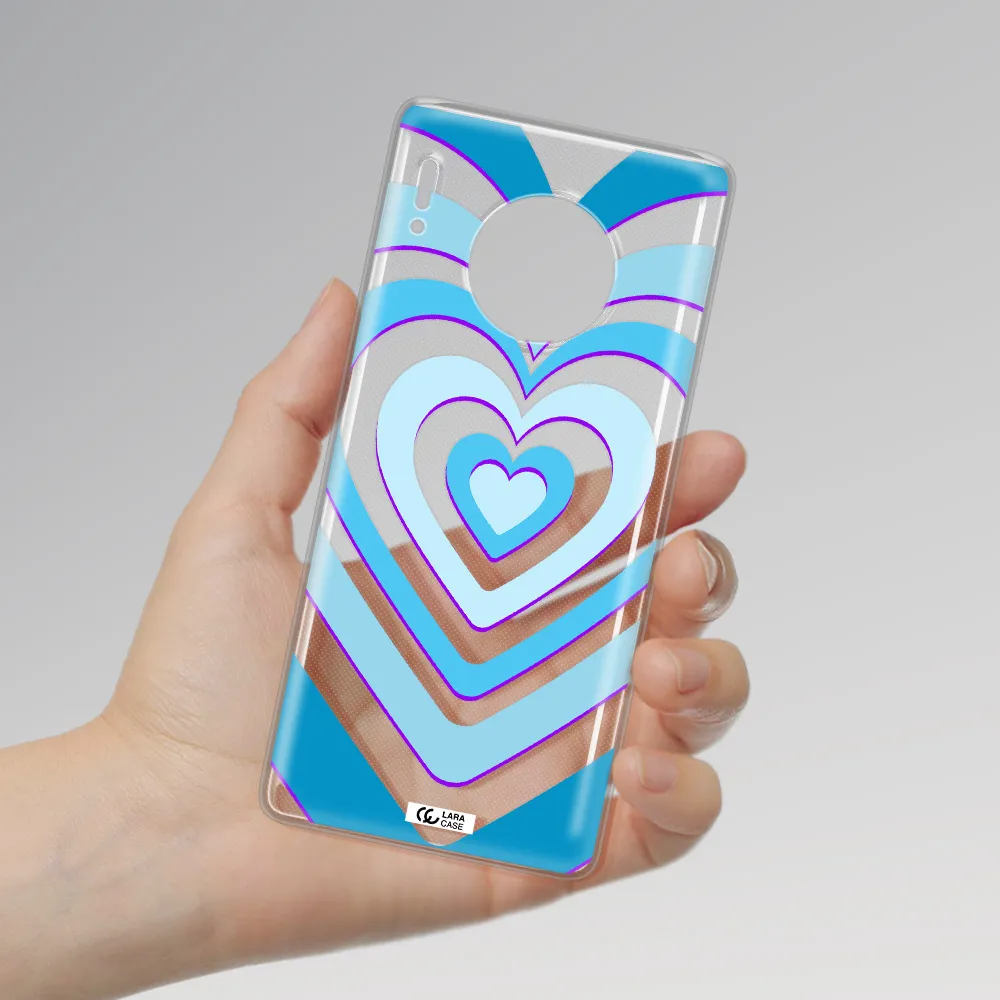 Blue Heart Huawei Mate 30 Pro Clear TPU Case