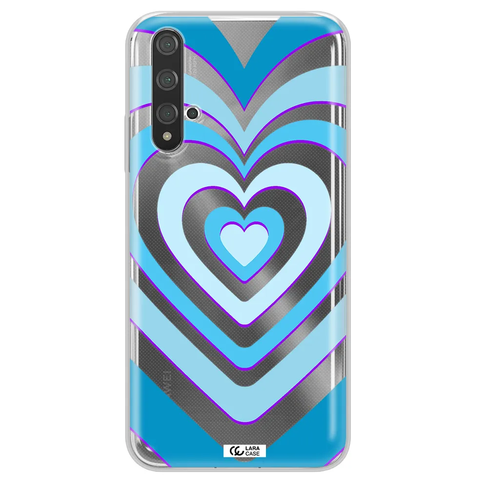 Blue Heart Huawei Nova 5t Clear TPU Case