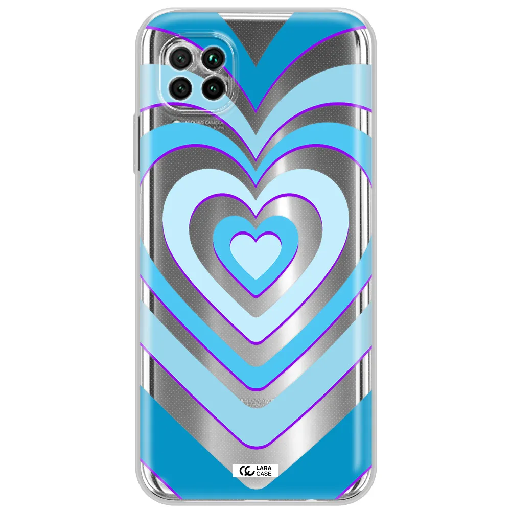 Blue Heart Huawei Nova 7I Clear Tpu Case