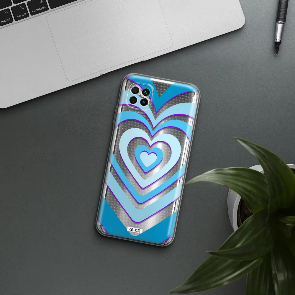 Blue Heart Huawei Nova 7I Clear Tpu Case